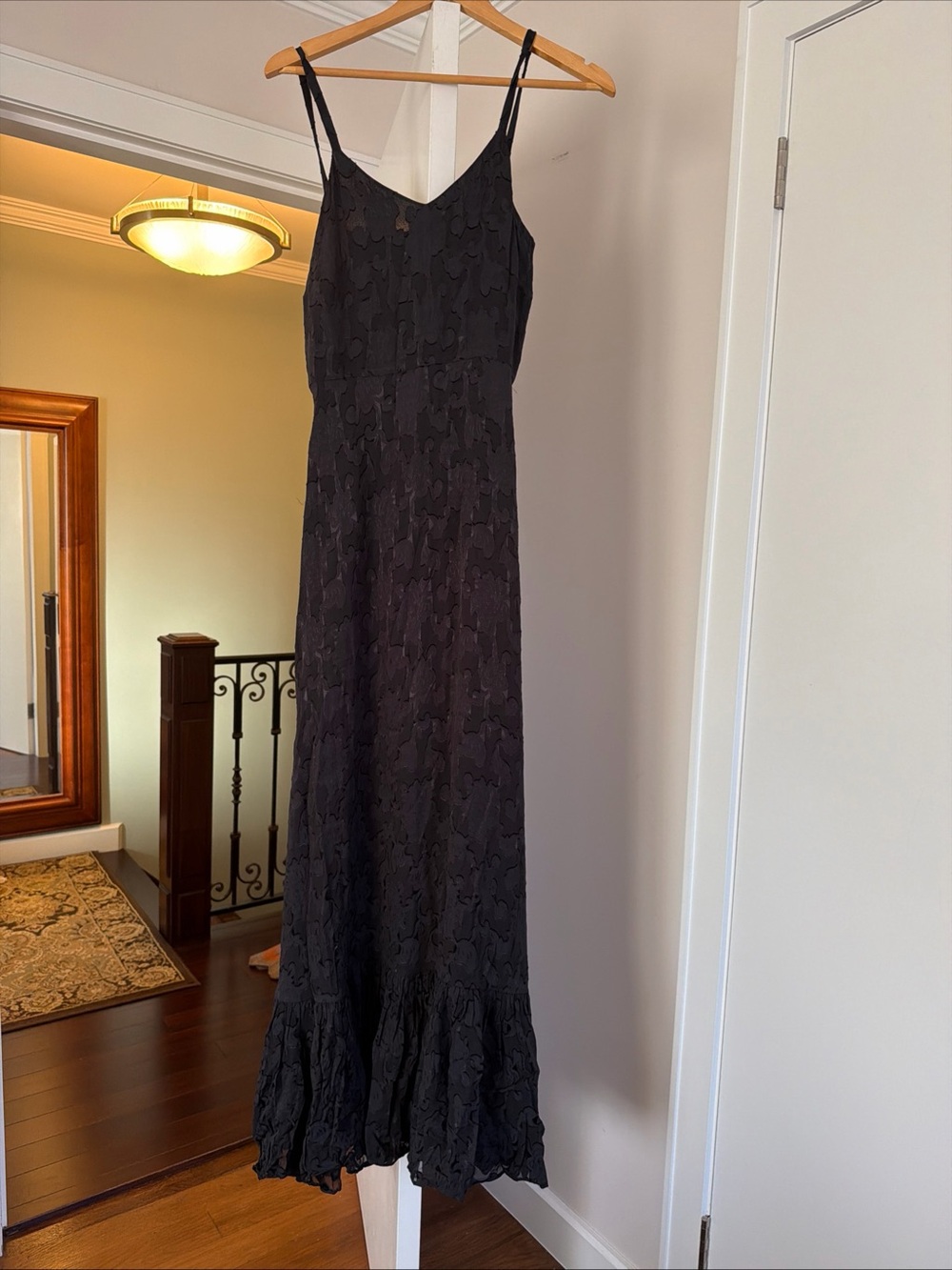 Co collection Black jacquard or lace Maxi Dress size S